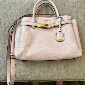 GUESS Light Pink Croc-Embossed Satchel​-Like New